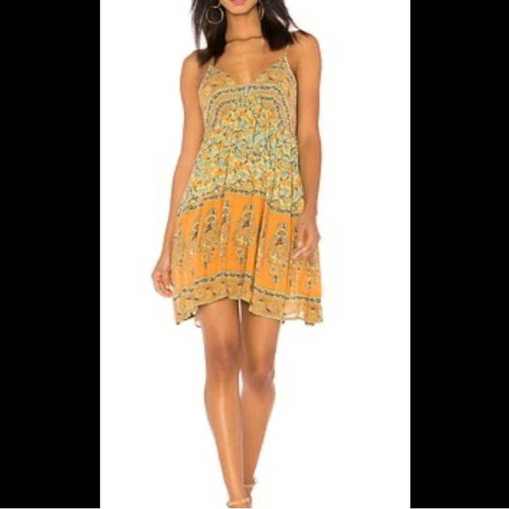 Vibrant Yellow and Blue Floral Mini Dress